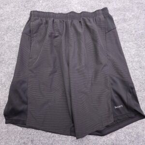 Skora Shorts Mens Medium Black Qwick-Dry Running Athletic Zip Pocket Training